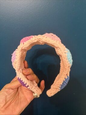 Bari Lynn Crochet Kids Headband with Multicolor Accents